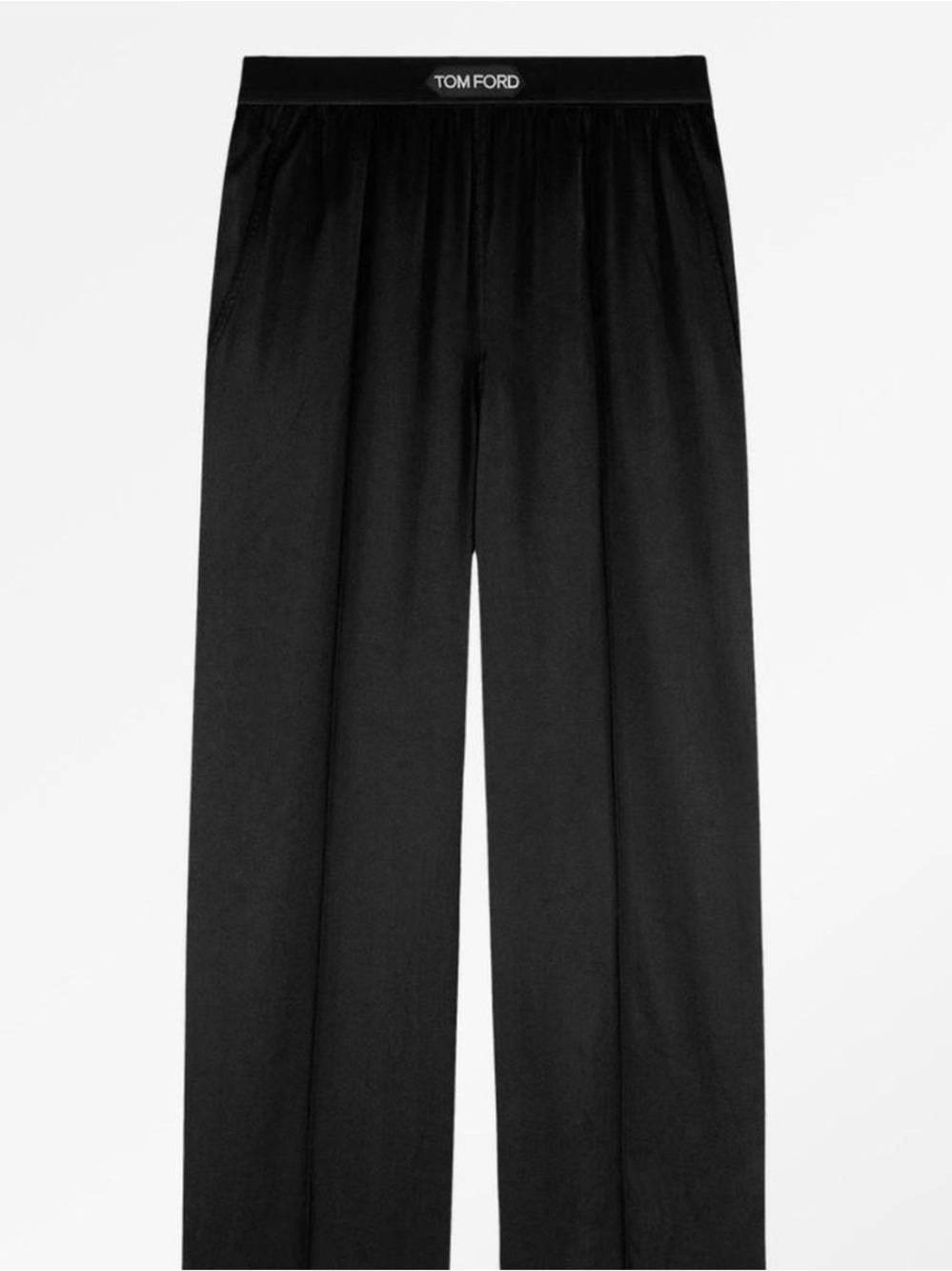 Tom Ford Black Wide-Leg Satin-Feel Lounge Pants